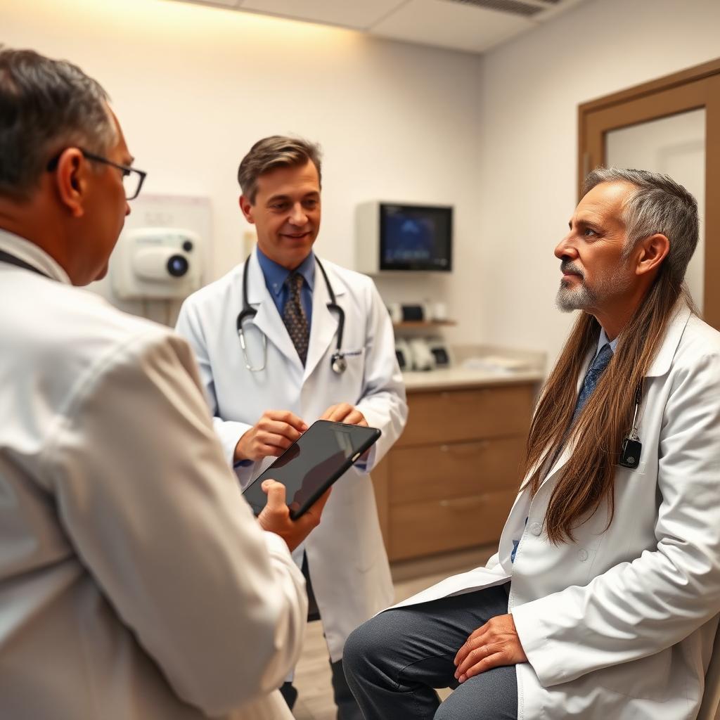 Colorado physician consulting with a patient in a modern clinic exam room