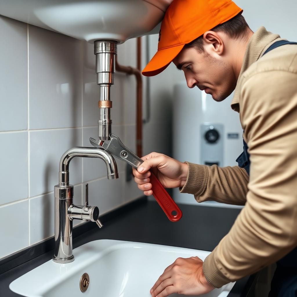 Colorado plumber repairing a copper supply line under a kitchen sink