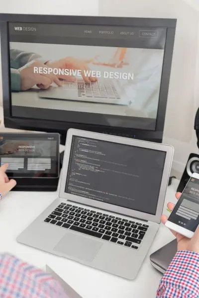Responsive web design on various digital devices.