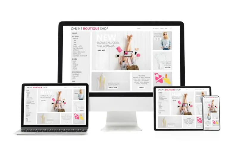 Responsive online boutique shop on various devices