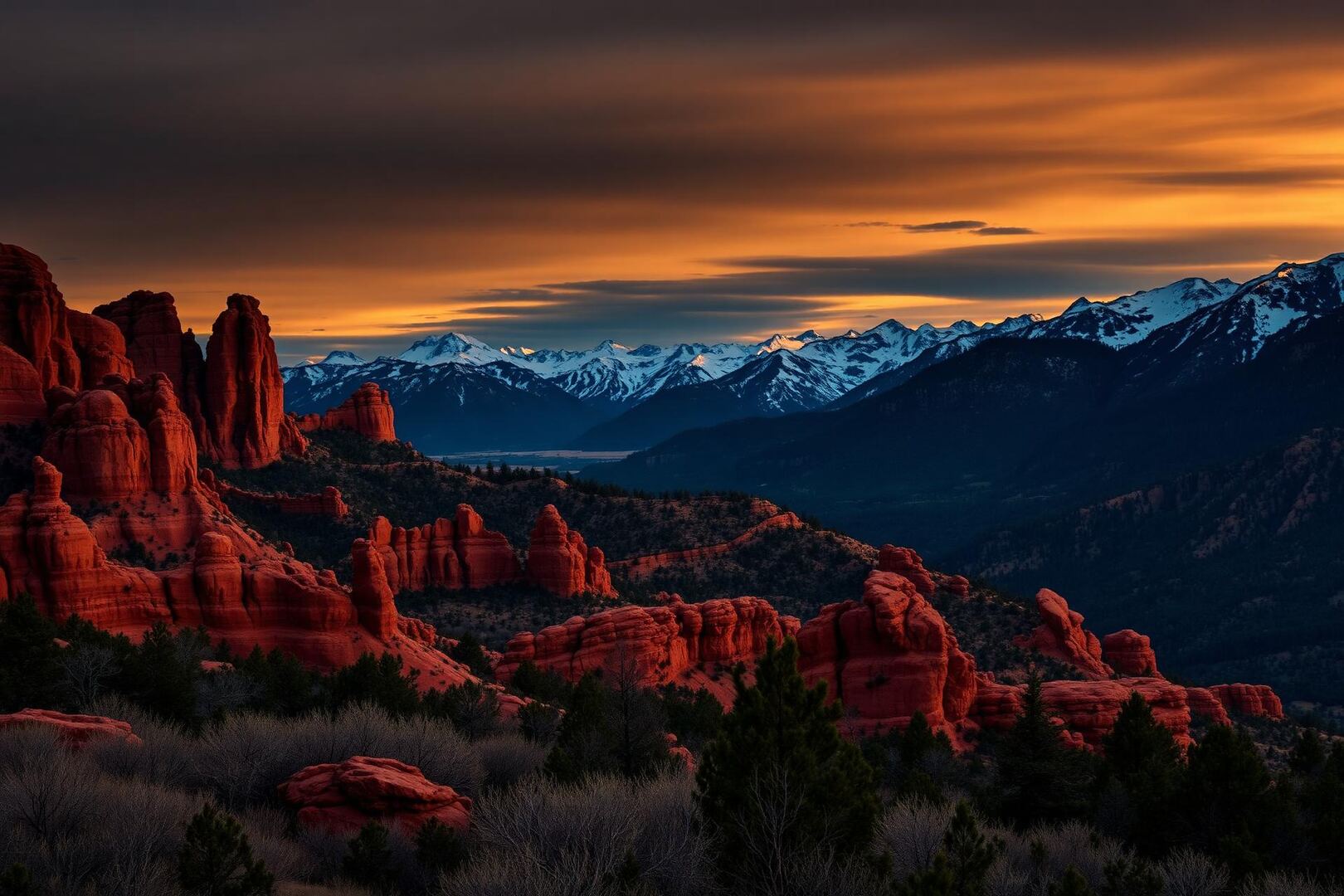 Colorado Rocky Mountains at golden hour